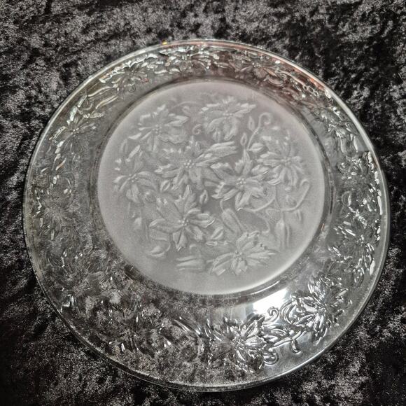 Set of 4 Princess House Fantasia 10-inch Dinner Plates Frosted Center EUC - Picture 4 of 5